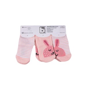 Biorganic Rabbit 3'lü Bebek Çorabı 68214 Pembe
