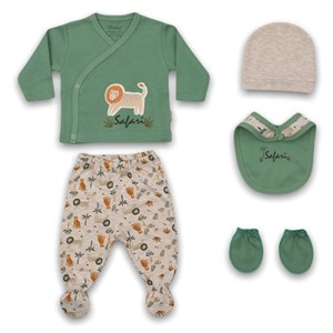Bebitof Safari 5'li Bebek Zıbın Seti 20043 Yeşil