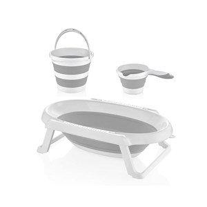 Babyjem Katlanır 3'lü Banyo Set 765 Gri