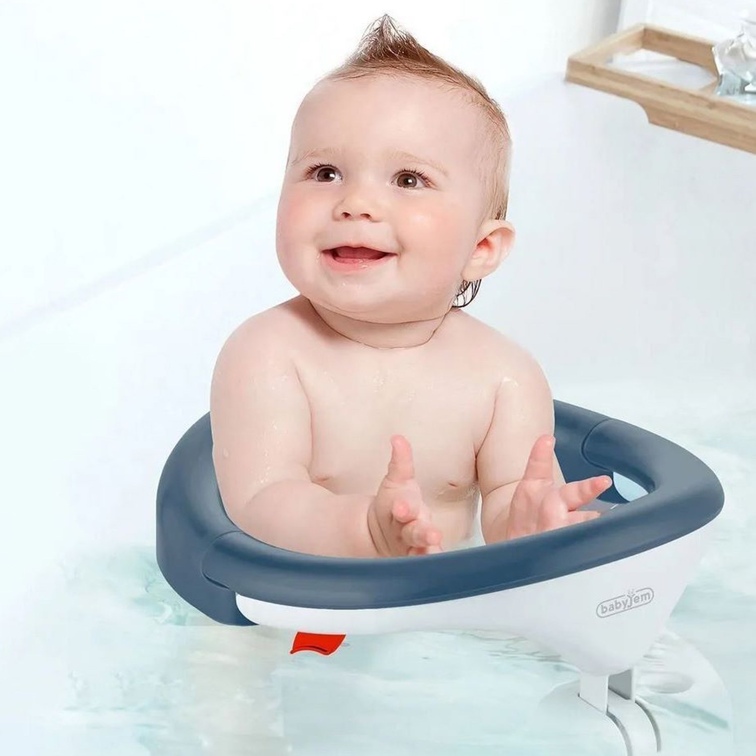 Babyjem Yandan Açılır Banyo   Mama Oturağı 751 İndigo-Mavi