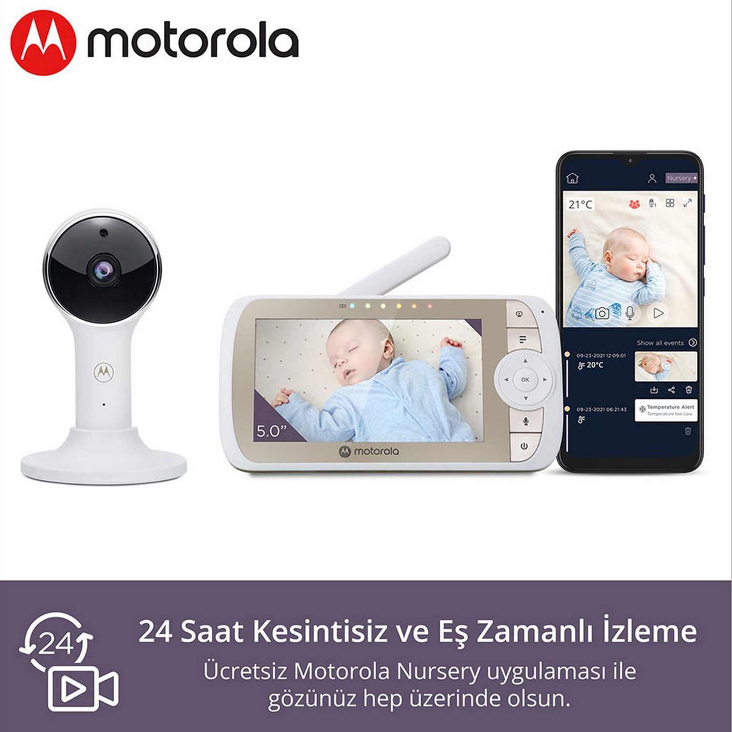 Motorola VM65 FHD Wifi Connect 5 inç LCD Bebek Kamerası 