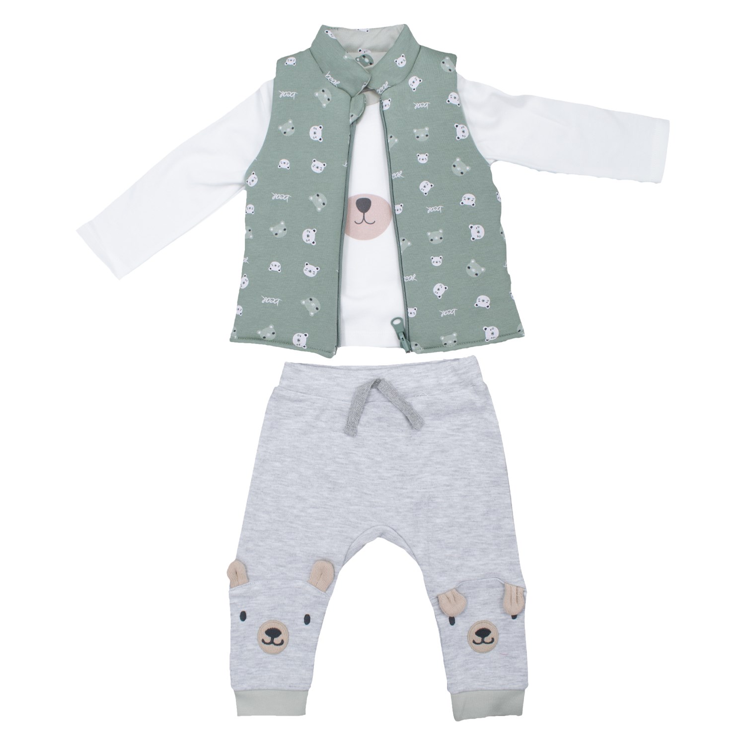 Biorganic Hug Me Bear 3'lü Bebek Takımı 73281 Karmelanj