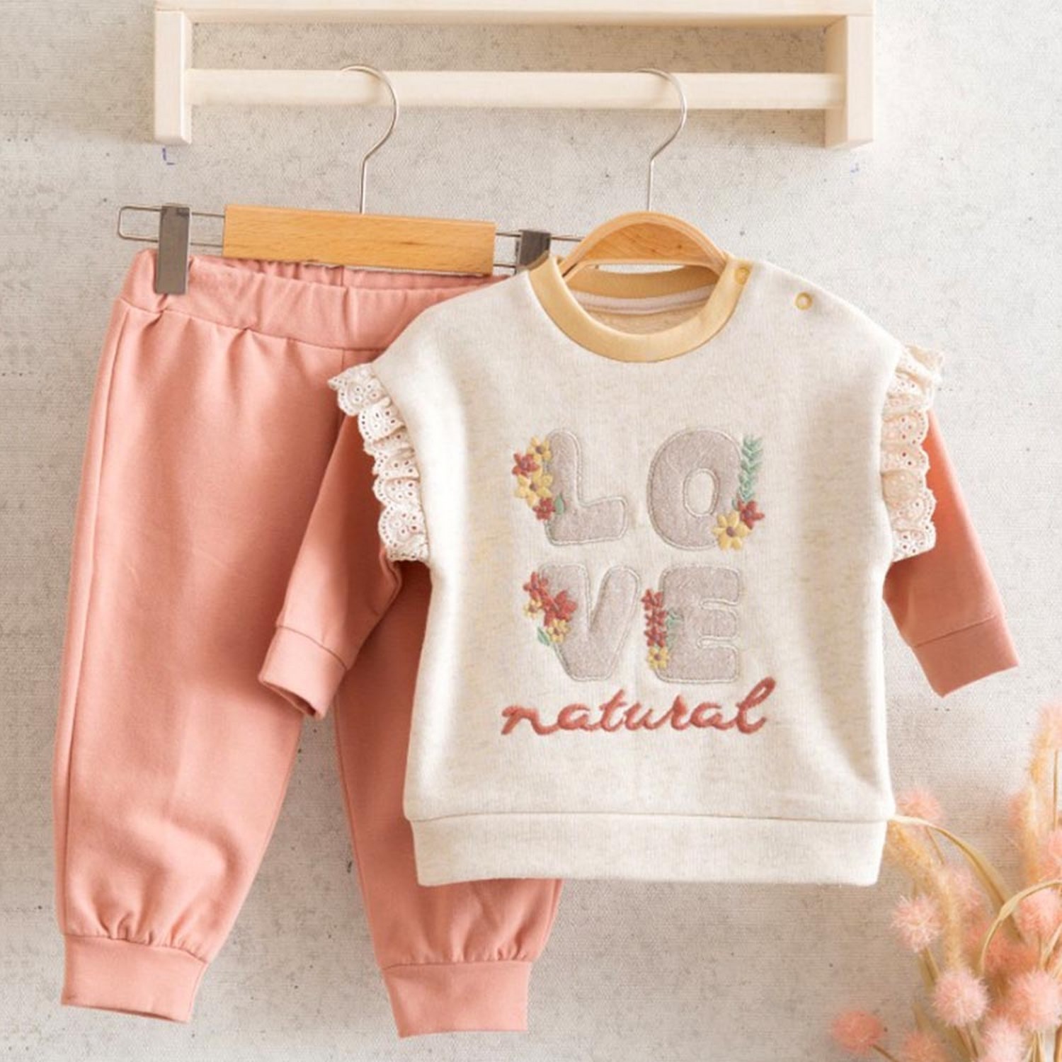 Miomini Baby Love Fırfırlı 2'li Bebek Takımı 5327 Bej