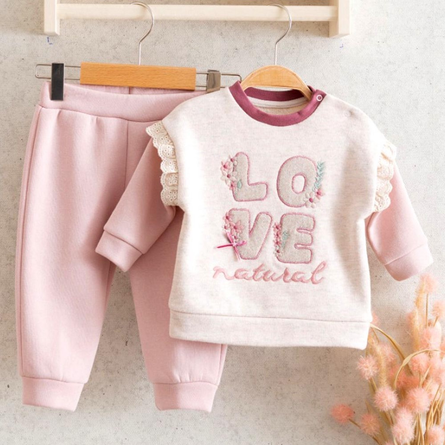 Miomini Baby Love Fırfırlı 2'li Bebek Takımı 5327 Pembe