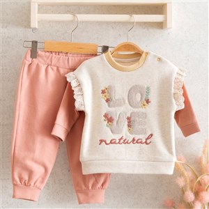Miomini Baby Love Fırfırlı 2'li Bebek Takımı 5327 Bej