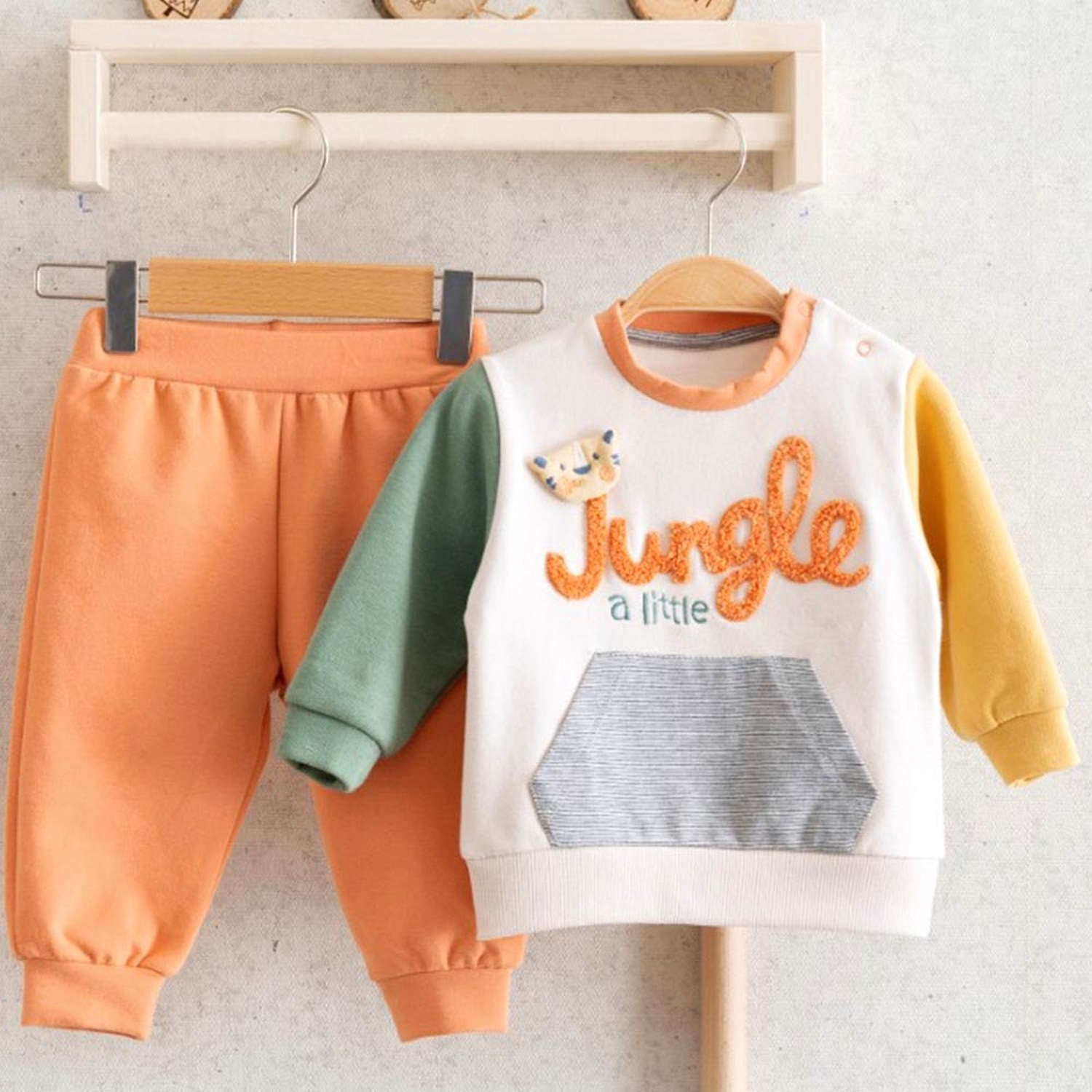 Miomini Baby Jungle a Little 2'li Bebek Takımı 5286 Turuncu