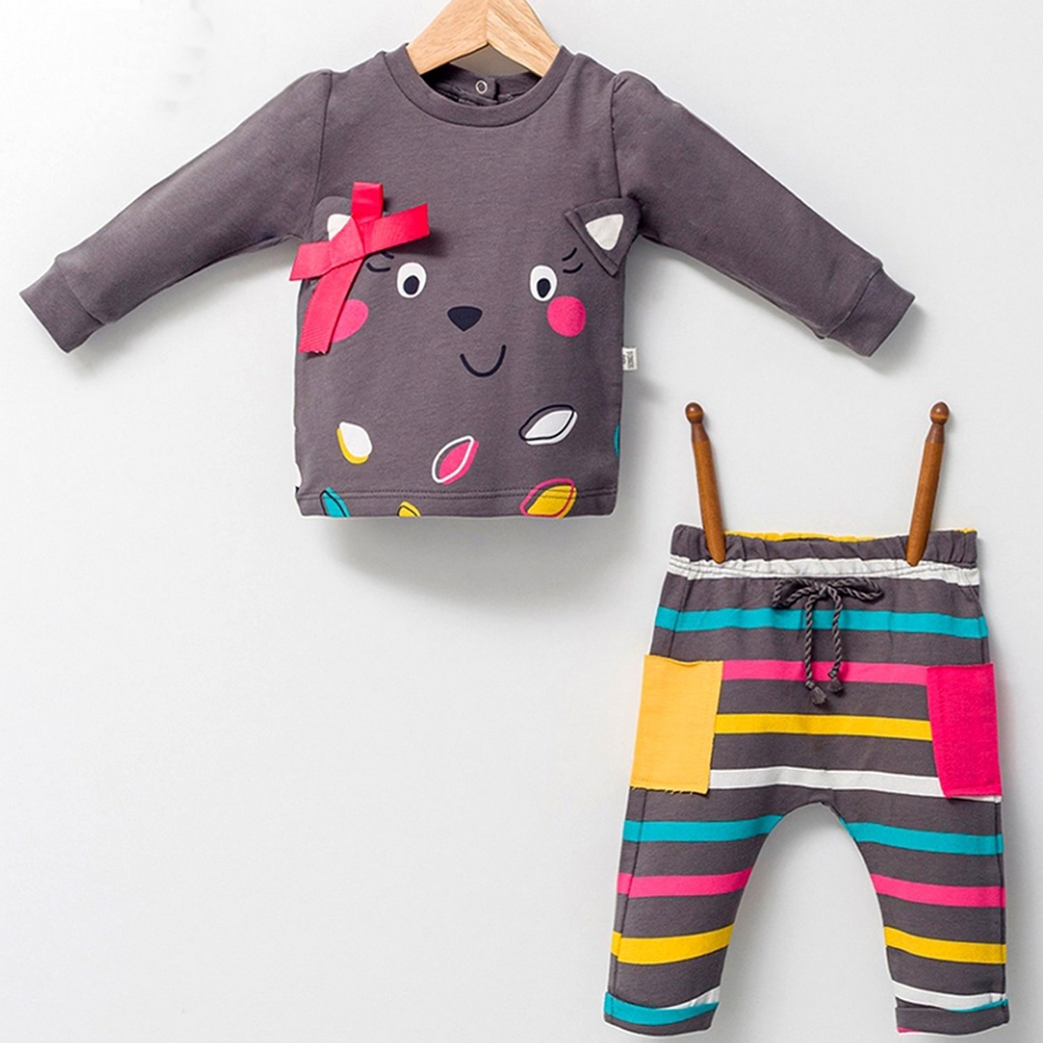 Tongs Baby Colorful Autumn 2'li Bebek Takımı 4432 Antrasit