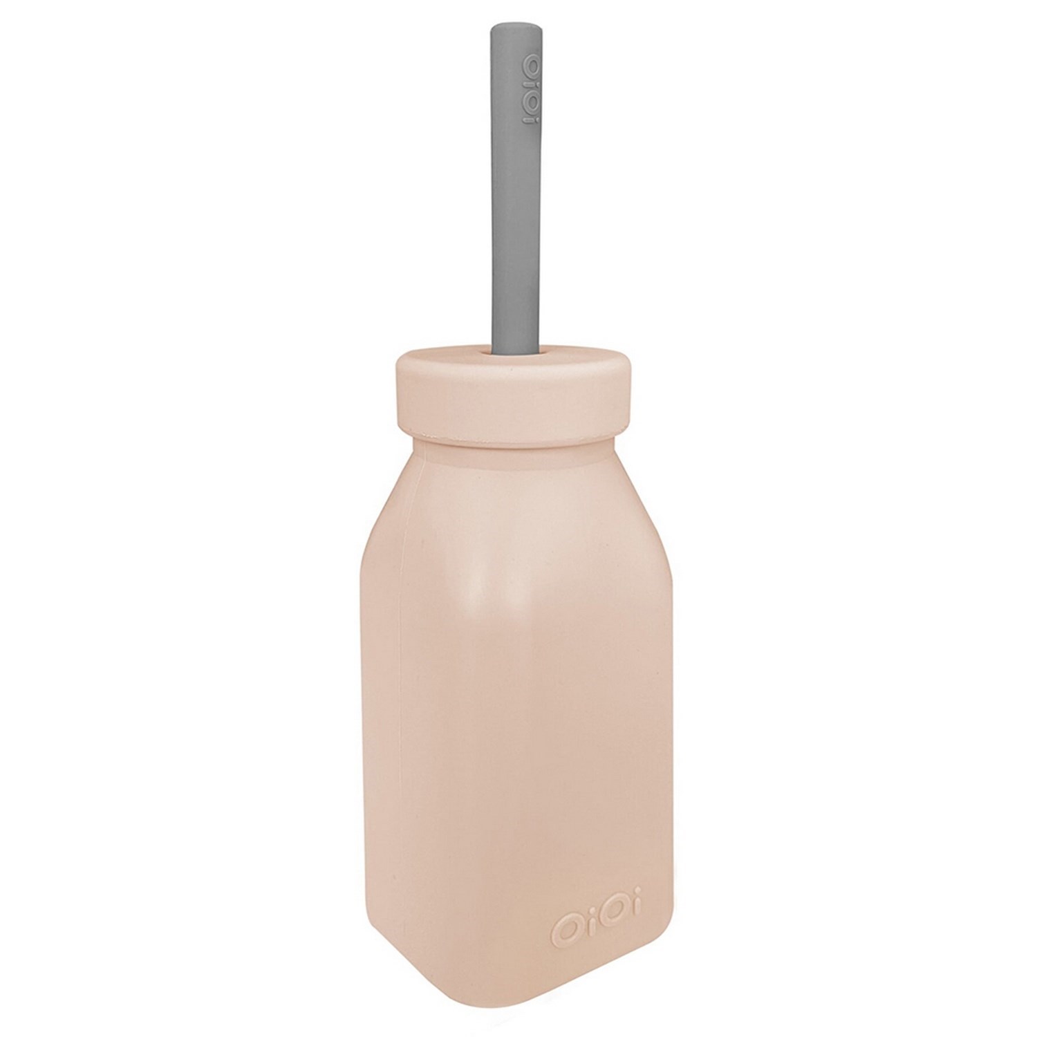 Oioi Silikon Şişe ve Pipet 6+ Ay Bubble Beige - Powder Grey