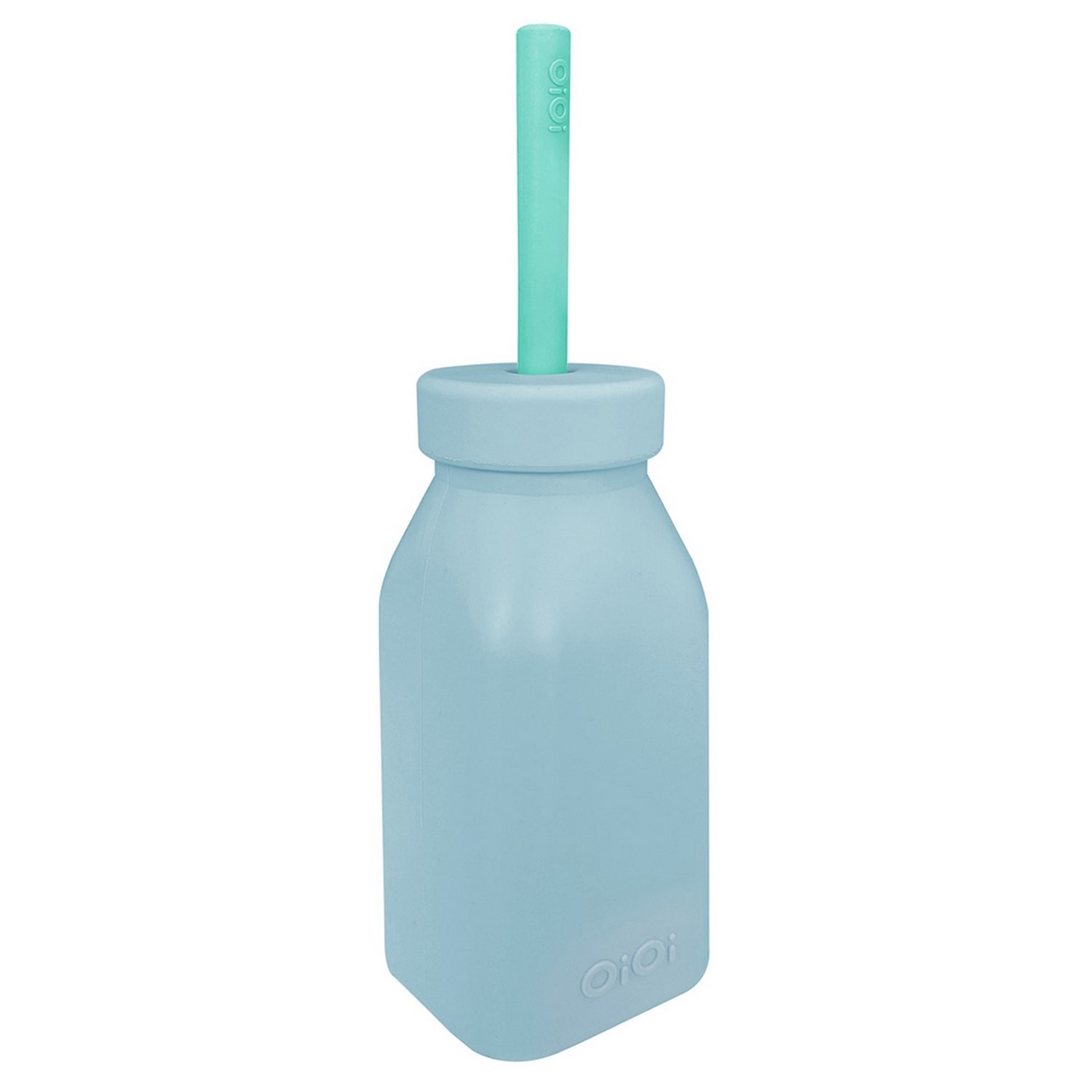 Oioi Silikon Şişe ve Pipet 6+ Ay Mineral Blue - Aqua Green