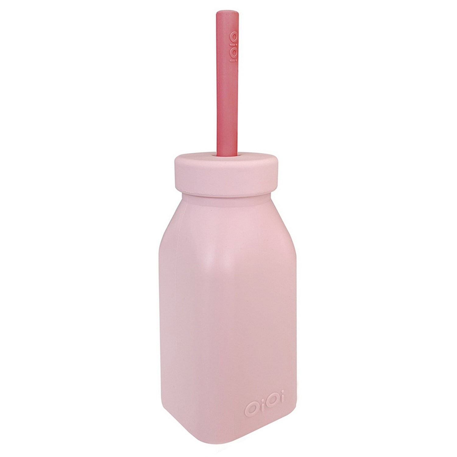 Oioi Silikon Şişe ve Pipet 6+ Ay Pinky Pink - Velvet Rose