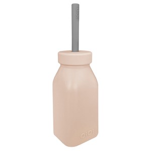 Oioi Silikon Şişe ve Pipet 6+ Ay Bubble Beige - Powder Grey