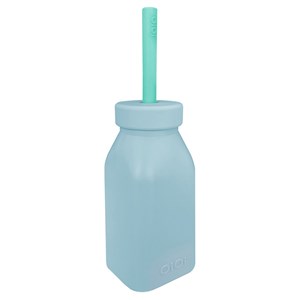 Oioi Silikon Şişe ve Pipet 6+ Ay Mineral Blue - Aqua Green