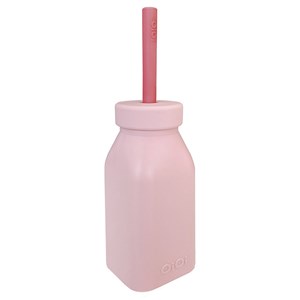 Oioi Silikon Şişe ve Pipet 6+ Ay Pinky Pink - Velvet Rose
