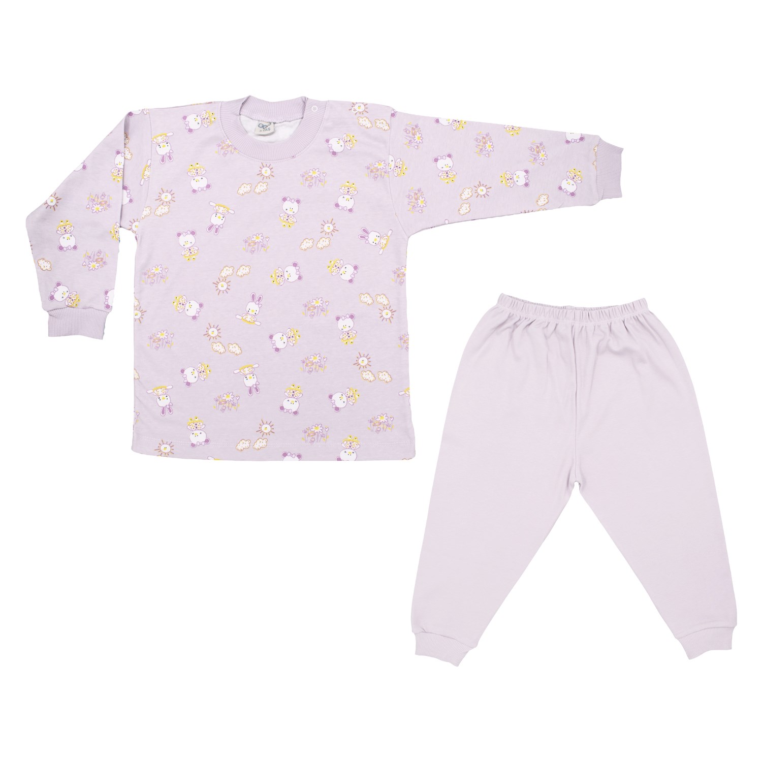 Sebi Bebe Ayılı Kız Bebek Pijama Takımı 2418 Lila