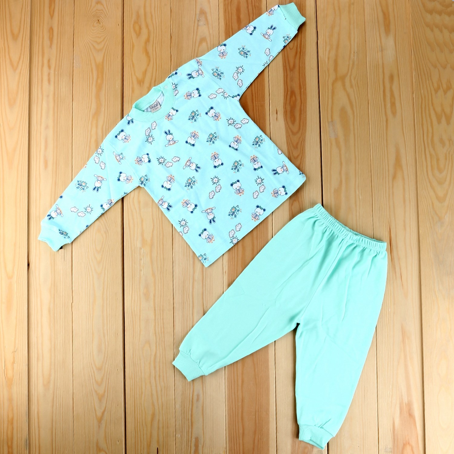 Sebi Bebe Ayılı Kız Bebek Pijama Takımı 2418 Yeşil