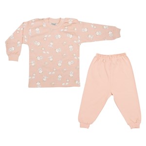 Sebi Bebe Ayılı Kız Bebek Pijama Takımı 2418 Somon