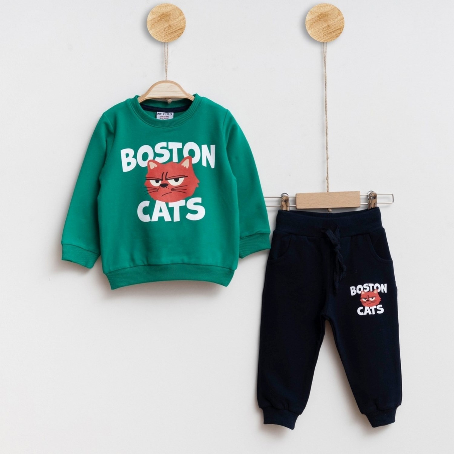 Ny. Polo Boston Cats Baskılı 2'li Takım 3441R Yeşil