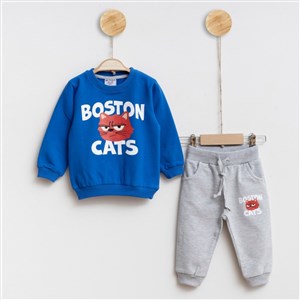 Ny. Polo Boston Cats Baskılı 2'li Takım 3441R Mavi