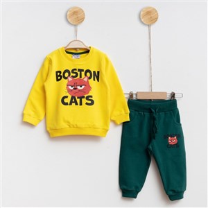 Ny. Polo Boston Cats Baskılı 2'li Takım 3441R Sarı