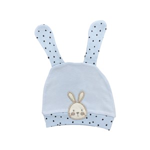 Gümüş Baby Tavşan Kulak Bebek Şapkası 91R Mavi