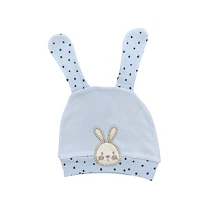 Gümüş Baby Tavşan Kulak Bebek Şapkası 91R Mavi