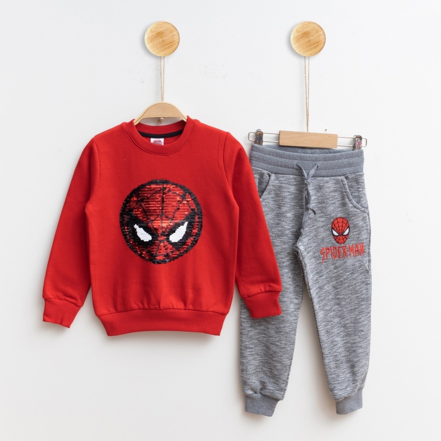 Ceo Junior Spiderman Pul Nakışlı 2'li Bebek Takımı 3317R Kırmızı