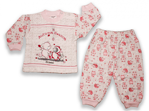 Elbebek Kirpi Desenli 2'li Bebek Takımı 091R Pembe