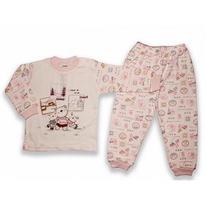 Elbebek Üçlü Ayı 2'li Bebek Takımı 090R Pembe