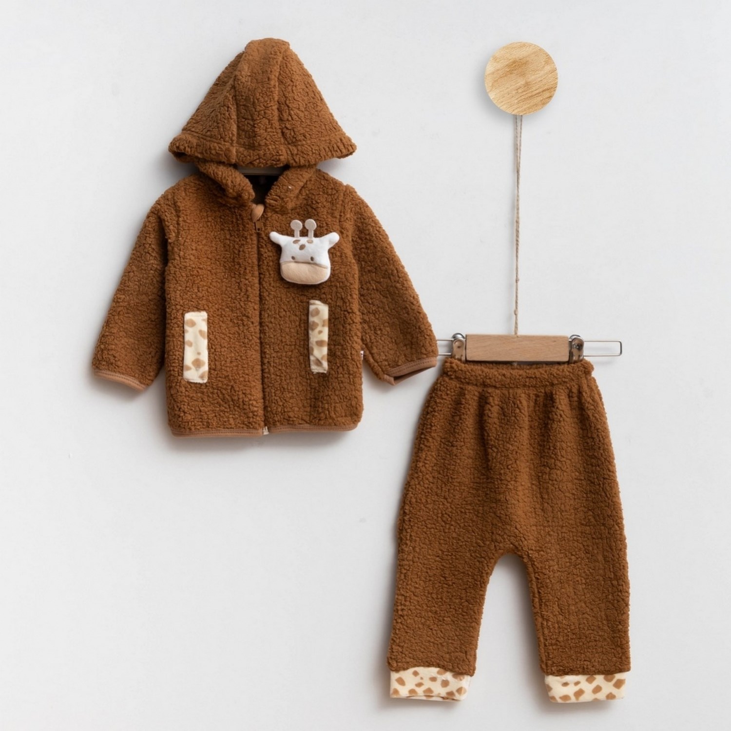 Carmin Baby Kuzu Fermuarlı 2'li Bebek Takımı 2578R Kahverengi