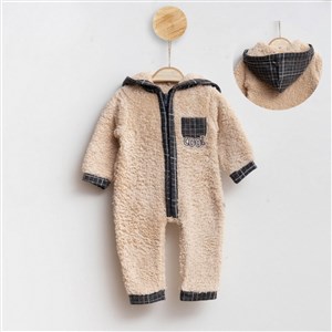 Carmin Baby Cool Fermuarlı Kapüşonlu Bebek Tulumu 2550R Bej