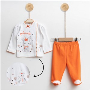 Gümüş Baby Tavşanlı 2'li Bebek Takımı 40R Turuncu