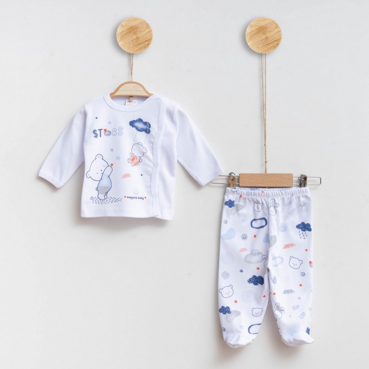 Hoppala Baby Stars 2li Bebek Takımı 1017R Mavi