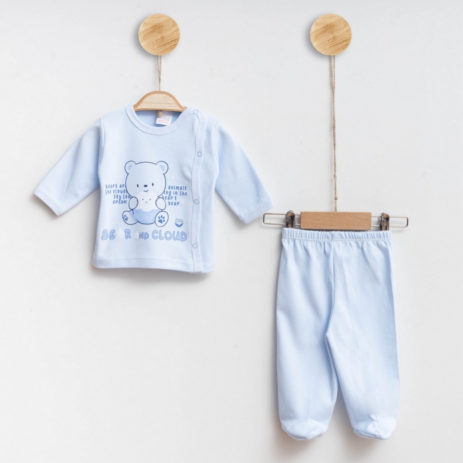 Hoppala Baby Bear 2li Bebek Takımı 1008R Mavi