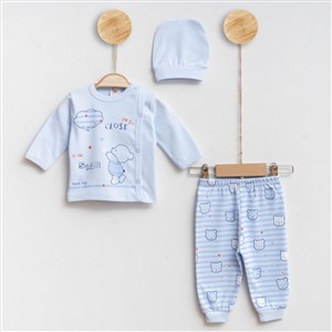 Hoppala Baby Close 3lü Bebek Takımı 1500R Mavi