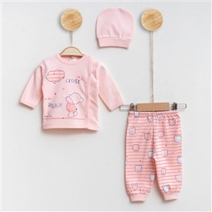 Hoppala Baby Close 3lü Bebek Takımı 1500R Pudra