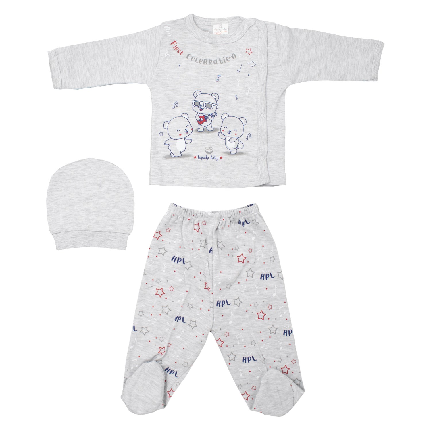 Hoppala Baby Celebration 3lü Bebek Takımı 1016R Gri