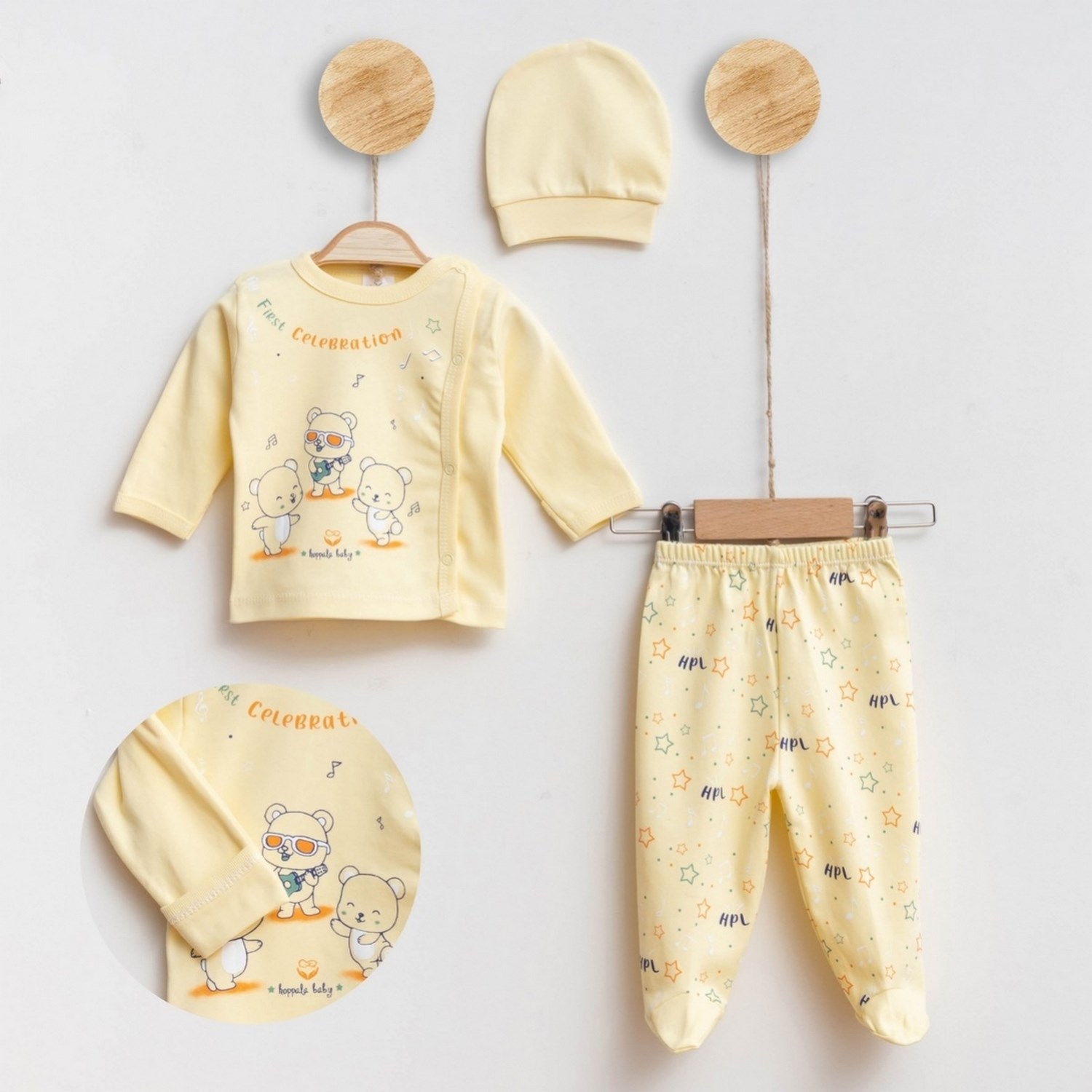 Hoppala Baby Celebration 3lü Bebek Takımı 1016R Sarı