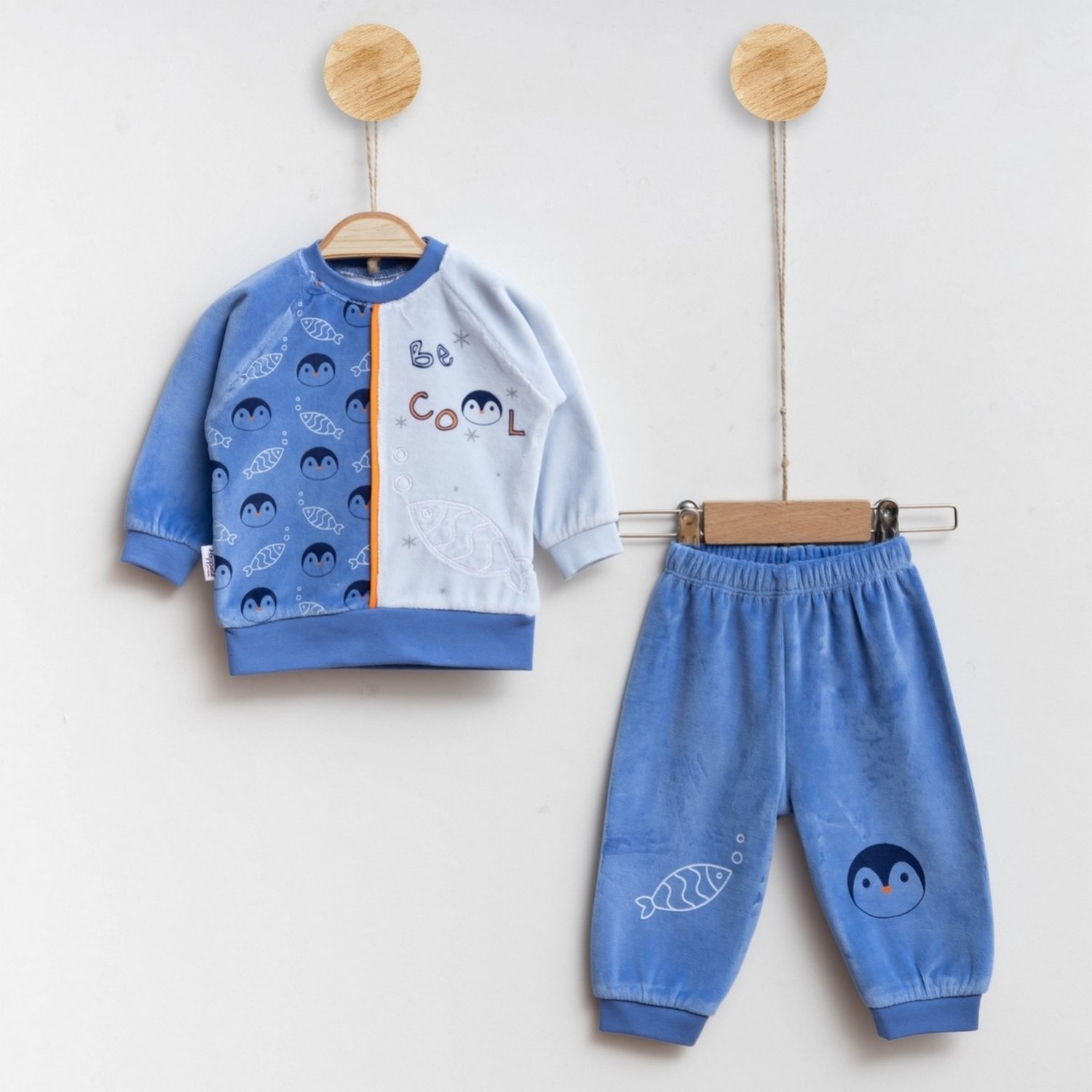 Hoppala Baby Cool Baskılı 2'li Bebek Takımı 1110R Mavi