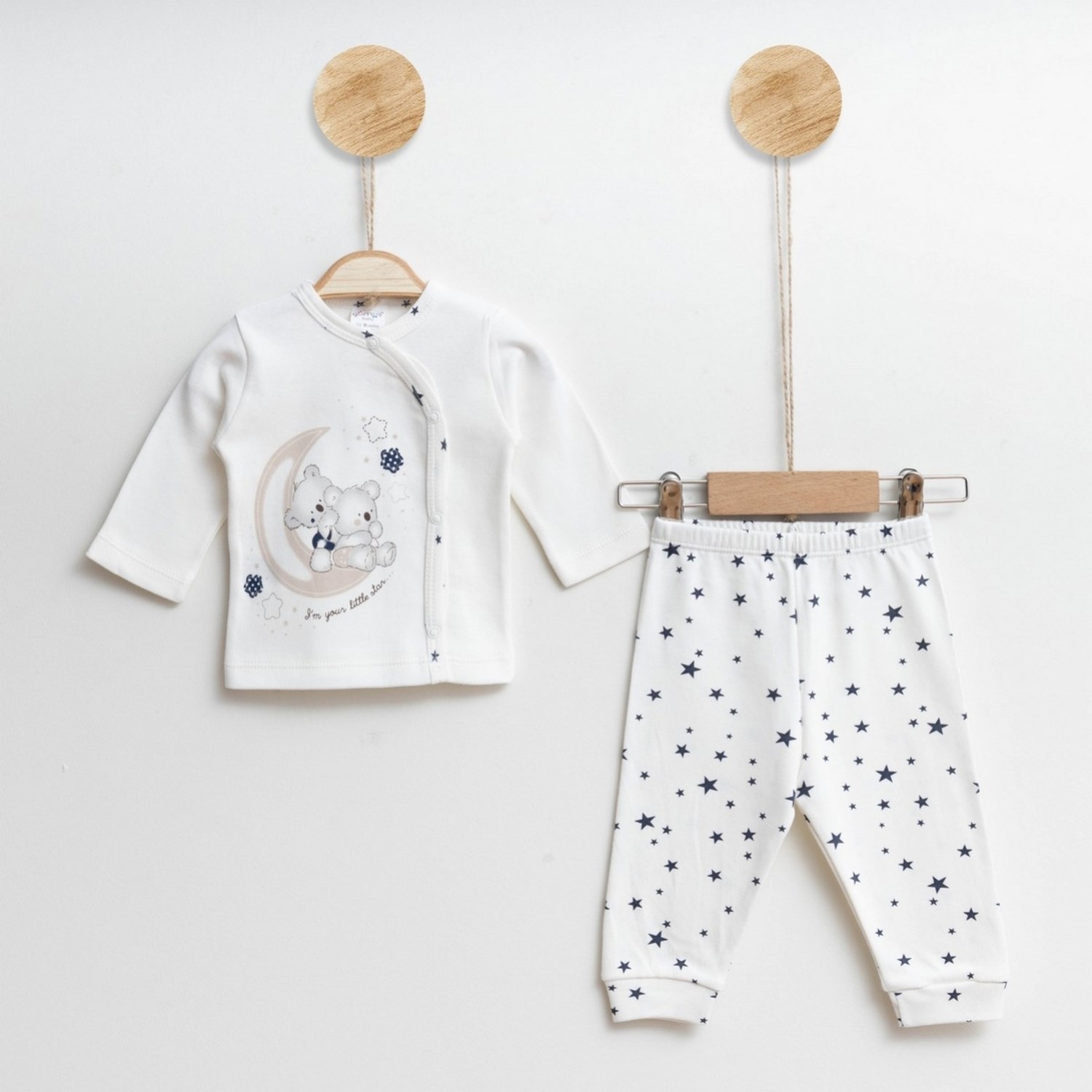Gümüş Baby Yıldız Ay 2'li Bebek Takımı 35R Krem