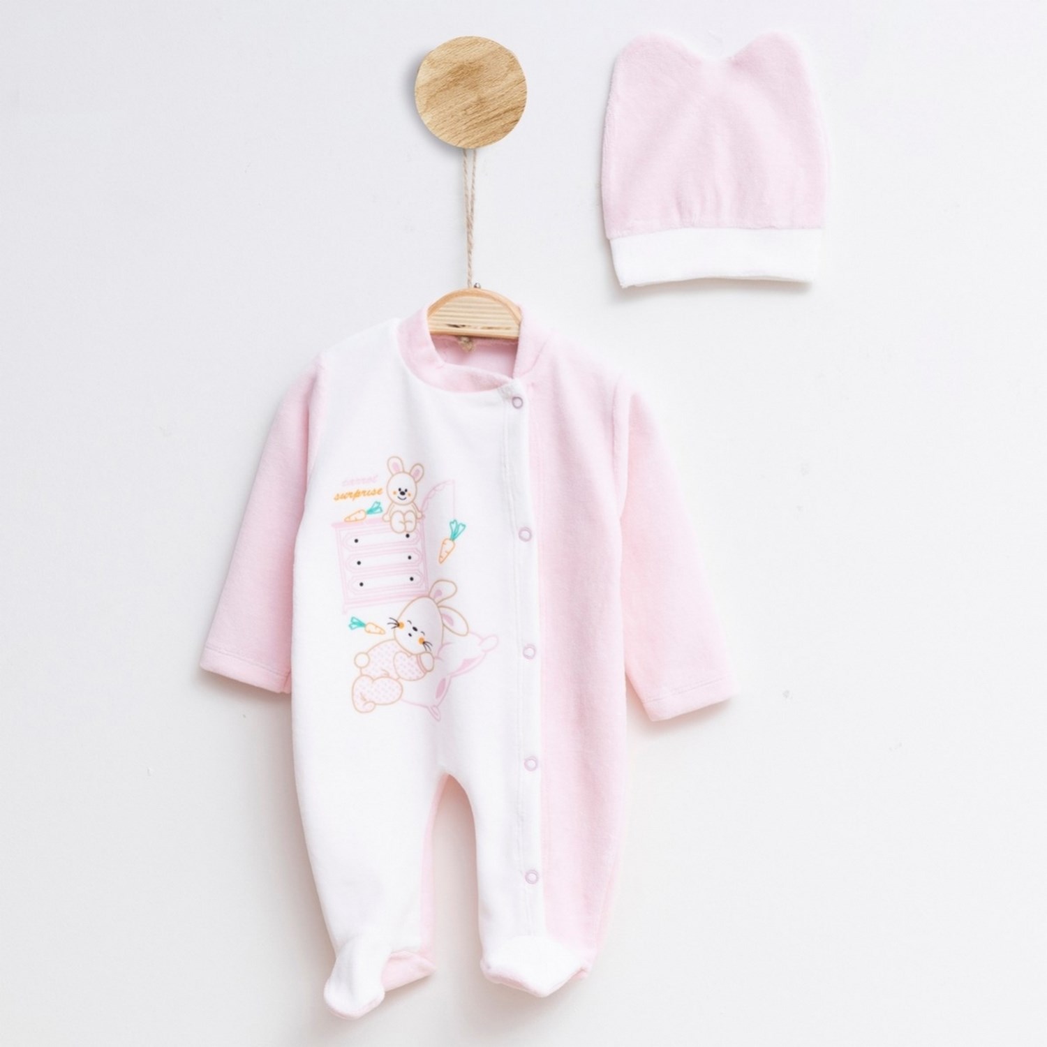 Melish Bebe Tavşan Bebek Tulumu 1602R Pembe