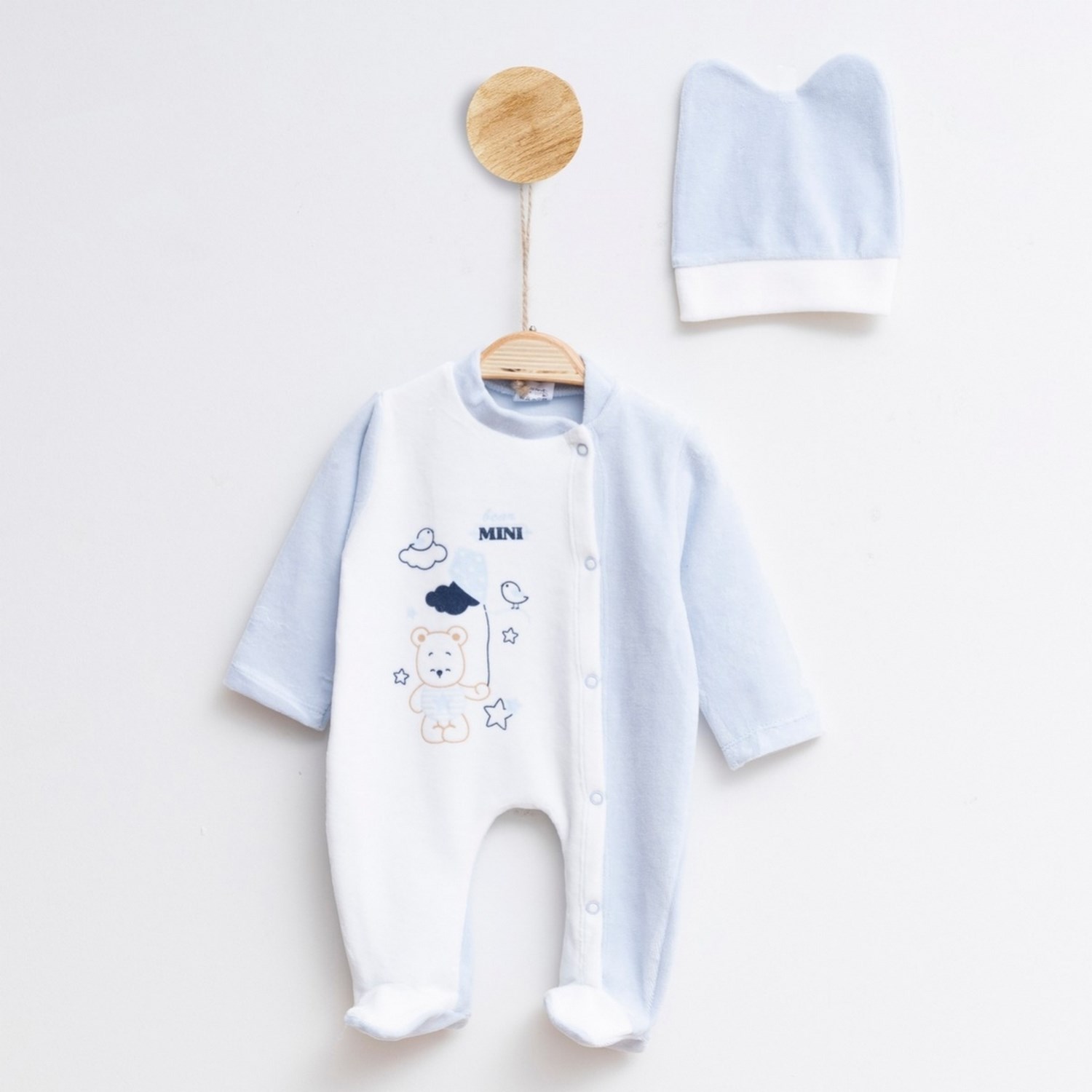 Melish Bebe Uçurtma Bebek Tulumu 1601R Mavi
