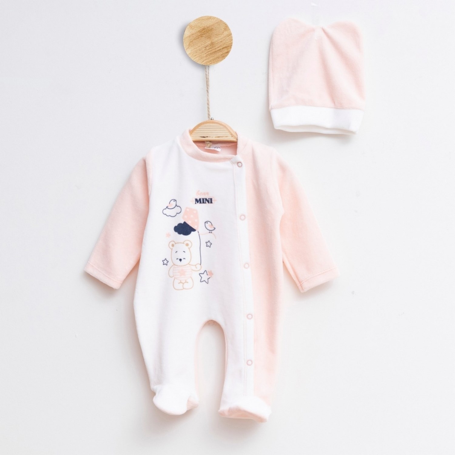 Melish Bebe Uçurtma Bebek Tulumu 1601R Pudra