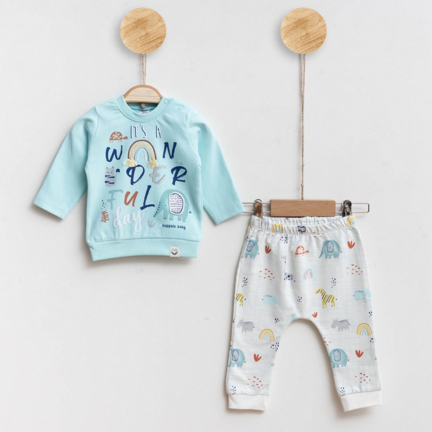 Hoppala Baby Wonderful 2'li Bebek Takımı 814R Su Yeşili