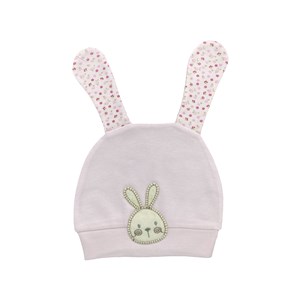 Gümüş Baby Tavşan Kulak Bebek Şapkası 91R Pembe