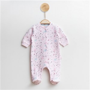 Vina Baby Bulut Desenli Bebek Tulumu 88R Pembe