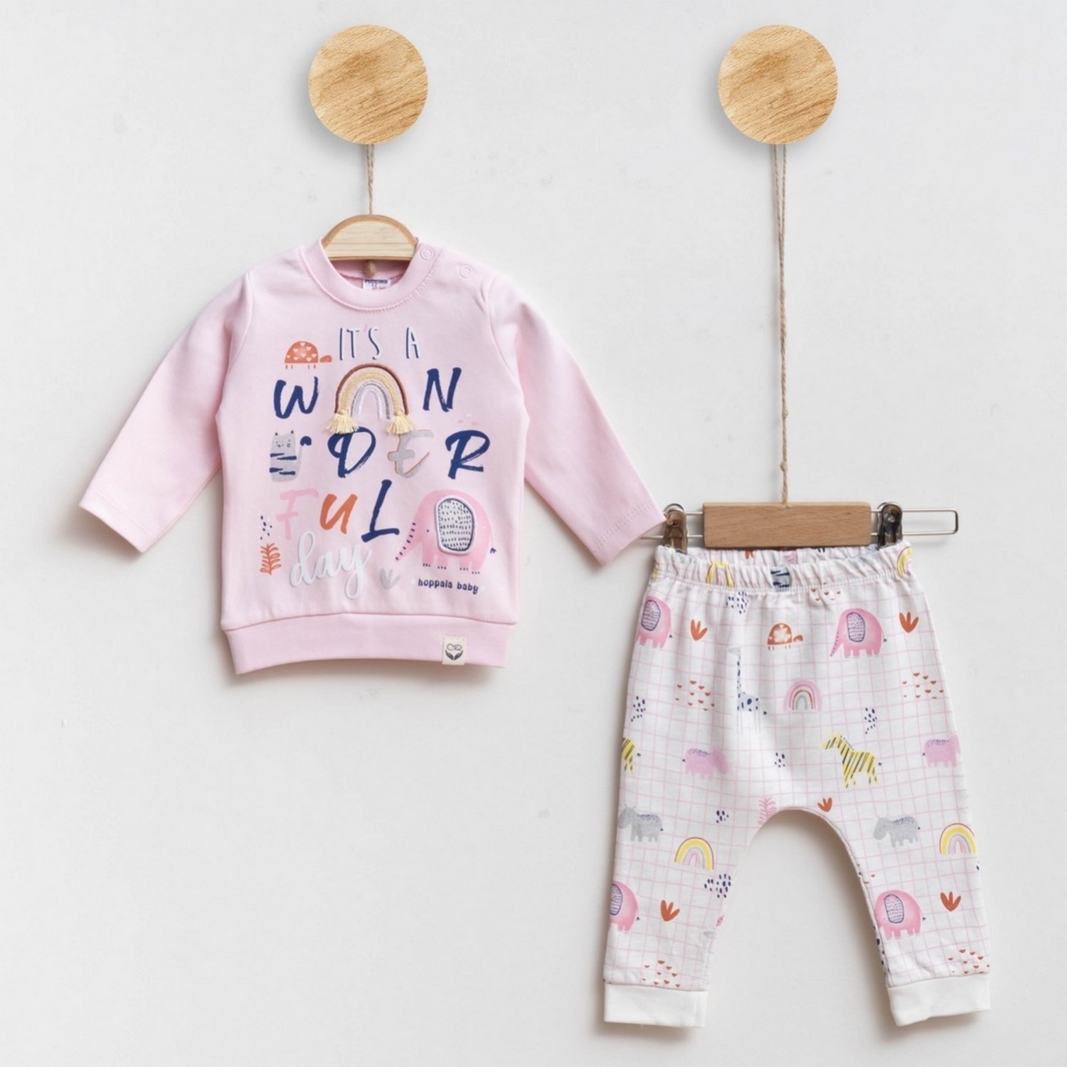 Hoppala Baby Wonderful 2li Bebek Takımı 814R Pembe