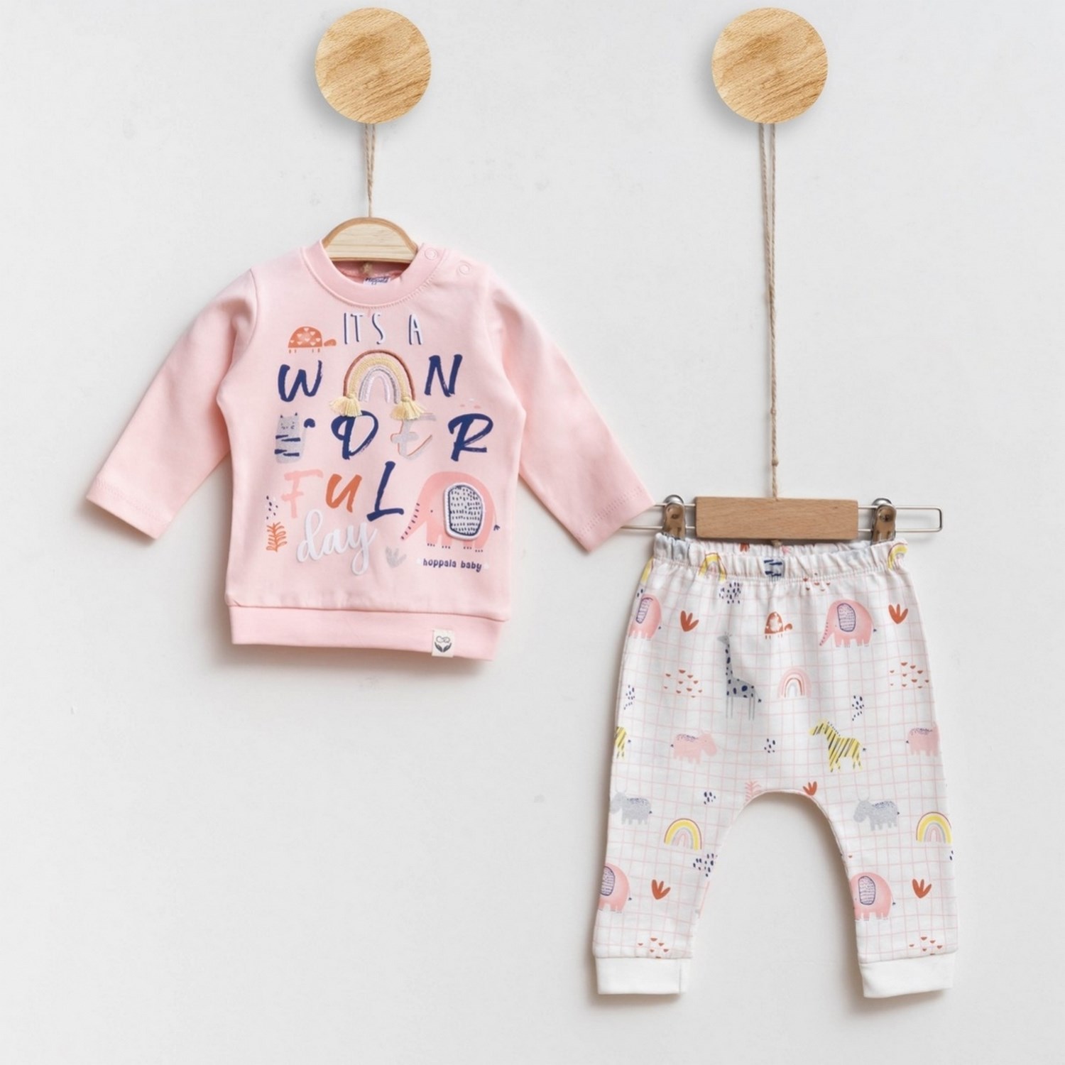 Hoppala Baby Wonderful 2li Bebek Takımı 814R Pudra