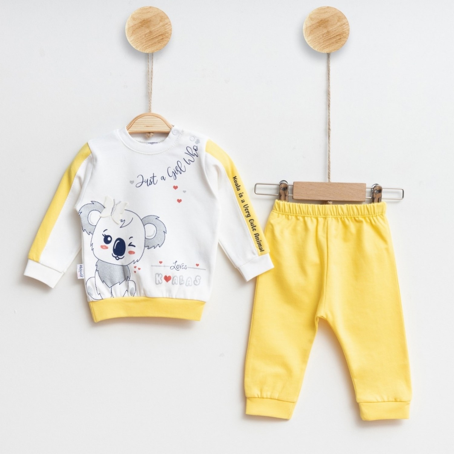 Hoppala Baby Koala 2li Bebek Takımı 1152R Sarı