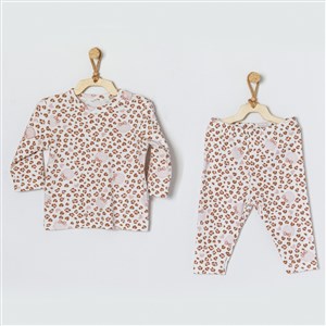 Andywawa Leopar 2'li Bebek Pijama Takımı AC22067RP Leopar