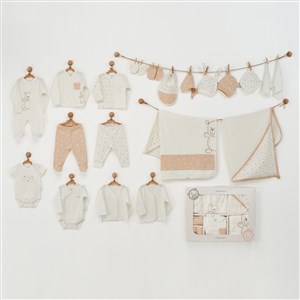 Andywawa Newborn 20'li Bebek Hastane Çıkış Seti AC22762R Bej